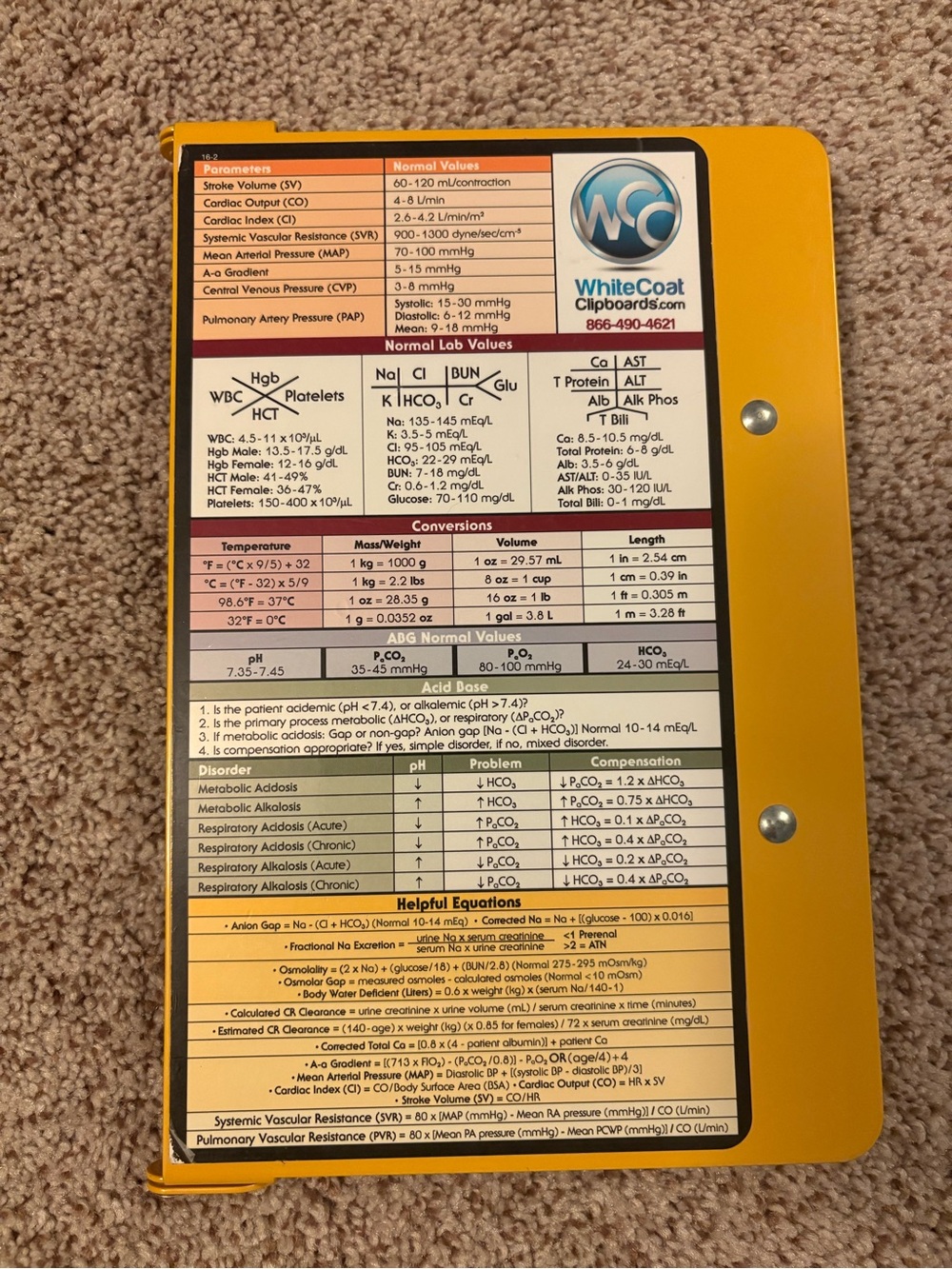 Yellow Folding Medical Clipboard